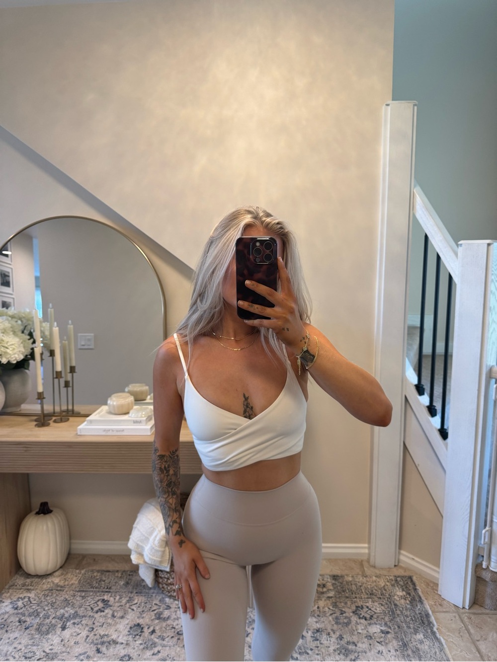 White fox active wrap sports bra